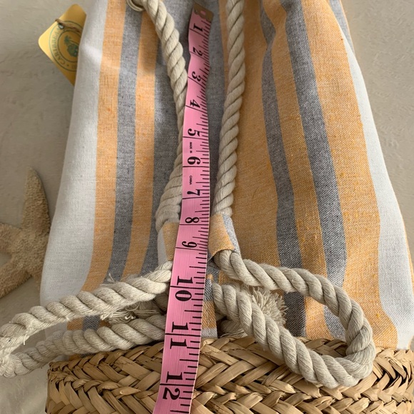 CARIBBEAN JOE canvas striped multi functional tote with rope strap NWT - Picture 11 of 14